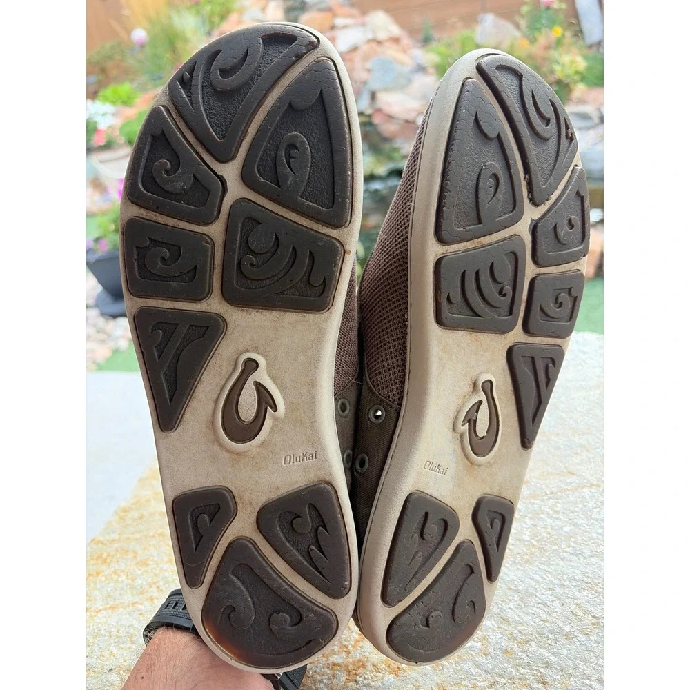 OluKai Nohea Moku Mens Brown Mesh Boat Shoes Sneakers Size 9.5